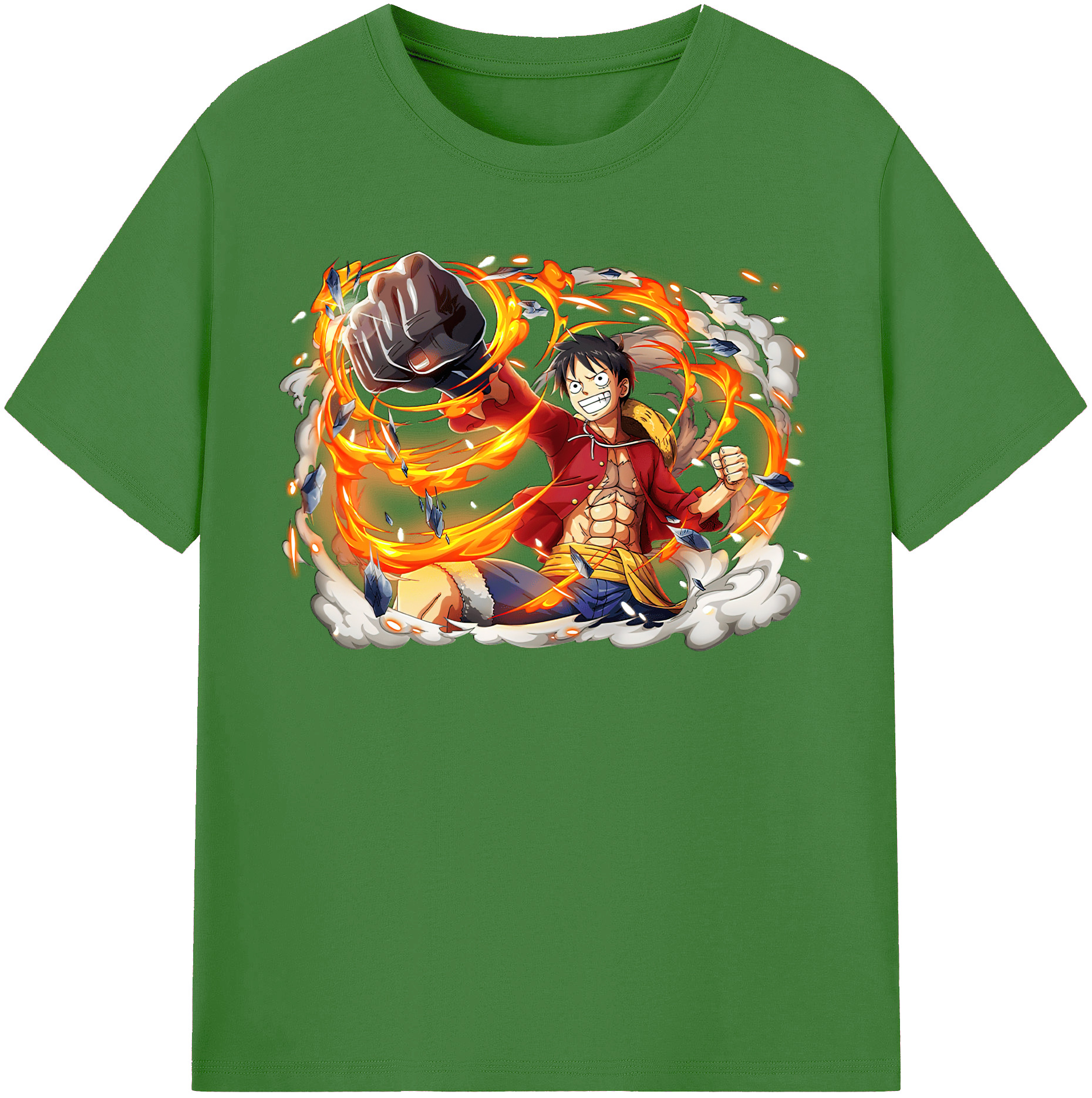 ワンピース モンキー・D・ルフィ ONE PIECE Monkey D. Luffy レディースカジュアルプリントTシャツ（綿100％）